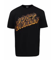 Just Cavalli Erkek Bisiklet Yaka Oversize Logo Baskılı  Siyah T-Shirt