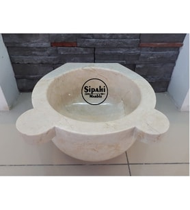 Sipahi Marble Bej Mermer Düz Kurna