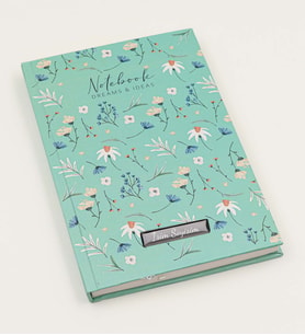 Kişiye Özel Yeşil Çiçekli Defter