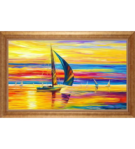 Çerçeveli Paspartulu Manzara Tablo bm0975 (Gold)