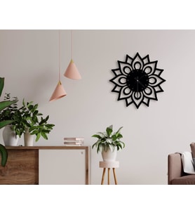 BK Home Dekoratif 45cm Ahşap Duvar Saati-45 (Beyaz)