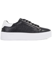 Calvin Klein Platform C Lace UP Leather Womens Sneaker Hakiki Deri Kadın Günlük Spor Ayakkabı Siyah