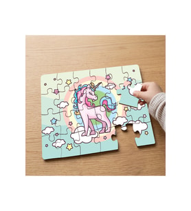 Sevmli Unicorn Tasarımlı 24 Parça Ahşap Çocuk Puzzle MPK0031