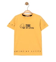 Erkek Çocuk The Art Of Lıvıng Baskılı Tişört BGL-ST04454 (Sarı)