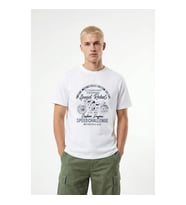 Erkek %100 Pamuk Bisiklet Yaka Motor Baskılı T-shirt