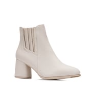 İmershoes Günlük Kadın Bot Kalın Topuklu Fermuarlı Tüylü Astar Bootie 2407  (Bej)