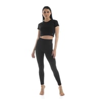 Straight Siyah Yüksek Bel Toparlayıcı, Sıkılaştırıcı Yoga Tayt 25" (Siyah)