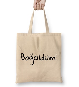 Boğaldum Karadeniz Bez Çanta Uzun Saplı