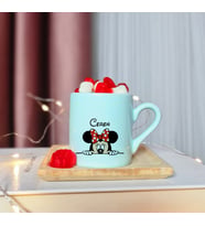 Minnie Mouse Tasarımlı Kişiye Özel Yeşil Türk Kahvesi Fincanı