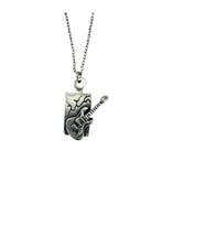 Hard Rock Elektro Gitar Kolye – 60 cm Zincir - Unisex Müzik Aksesuarı (Gümüş)