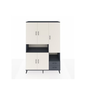 Hyperion Dolap 10 Raflı 2 Çekmeceli 5 Kapaklı 132x44x195 Antrasit-Aytaşı/Antrasit