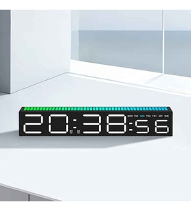 TechTic Geniş Ekran Dijital Masa Saati – Ses Ritim Sensörlü RGB Işık  Tarih & Alarm Özellikli Modern LED Saat