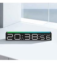 TechTic Geniş Ekran Dijital Masa Saati – Ses Ritim Sensörlü RGB Işık  Tarih & Alarm Özellikli Modern LED Saat