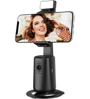 Yeni Protech Otomatik 360 Dönebilen Şarjlı Yüz Takipli Telefon Tutucu Tripod Hareketli LED Işıklı Telefon Standı