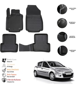 Renault Clıo 3 2009 3D Havuzlu Paspas OTL