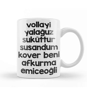 Karadeniz Sözleri Afkurma Emiceoğli Kupa Bardak Porselen