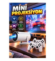 HYOYUN300 Mini Projeksiyon Cihazı – Kablosuz ve Taşınabilir Tasarım