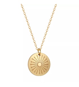 Kişiye Özel 925 Ayar Gümüş Güneş Kolye (Gold)