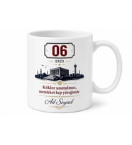 Memleket Temalı Tarih ve Plaka Baskılı Kupa Bardak Özel Tasarım Hediye