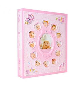 240'lık Bebek Fotoğraf Albümü - 10X15Cm - Pembe ve Mavi (Pembe)