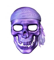 MOR İSKELET MASKESİ MOR KORSAN MASKESİ KURU KAFA MASKESİ KORKU MASKESİ CADILAR BAYRAMI MASKESİ