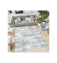 Rovigo Home Dijital Baskı Yıkanabilir Kaymaz Taban Salon Halısı RVG0570 (Mavi)
