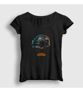 Presmono Kadın Siyah Kask Pubg T-Shirt 30490tt