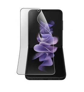 ScHitec Samsung Galaxy Z Flip 1 Darbe Emici Premium Şeffaf Nano Ön Ekran Koruyucu Poliüretan Film