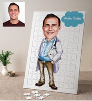 Karikatürlü Doktor Erkek Kişiye Özel Puzzle