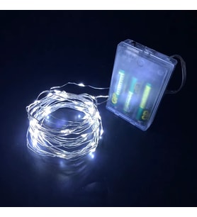 GD957 Şerit Pilli Aydınlatma 3 metre 30 Adet Beyaz Peri Led