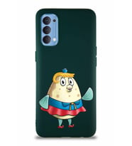 Oppo Reno 4 Soft Premier Kapak Bayan Puff Tasarımlı Silikon Kılıf - Yeşil (Şeffaf)