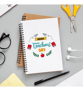 Öğretmenler Günü Tasarımlı Defter Kişiye Özel