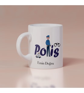 Kelepçeli Bay Polis Baskılı Kupa Kişiye Özel