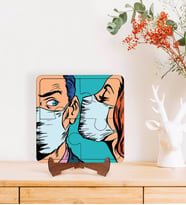 BK Gift Pop Art Tasarımlı Ahşap Standlı Puzzle Çerçeve-22