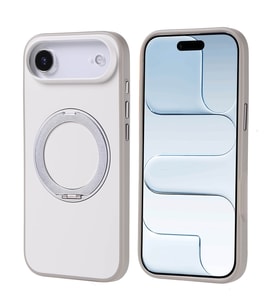 iPhone 17 Air Kılıf M-Safe Şarj Özellikli Standlı Proton Silikon Kılıf (Gri)