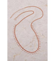 Taşlı Damla Rose Gümüş Choker Kolye 7926