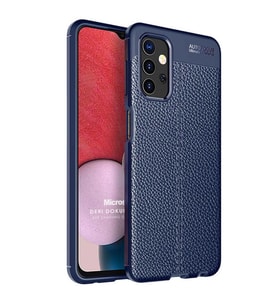 Microsonic Samsung Galaxy A13 4G Kılıf Deri Dokulu Silikon Lacivert
