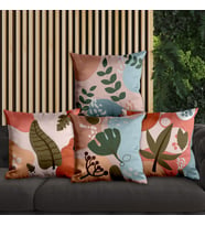 eJOYA Yaprak Tasarımlı 4'lü Yastık İçi Ve Kırlent Kılıfı 45cm 113668