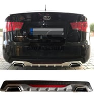 Kia Cerato Difüzör Arka Tampon Eki 2 Egzoz Çıkışlı Gri Reflektörlü