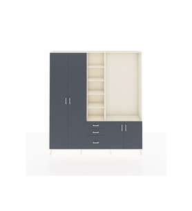 Arges Gardrop 13 Raflı 3 Çekmeceli 4 Kapaklı 220x30x243 Aytaşı-Antrasit
