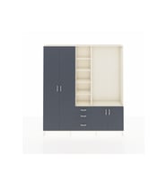 Arges Gardrop 13 Raflı 3 Çekmeceli 4 Kapaklı 220x30x243 Aytaşı-Antrasit