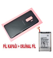 Tkgz Samsung Galaxy S9 PLUS Arka Pil Batarya Kapağı + PİL (CAM) SİYAH