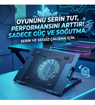 Laptop Soğutma Standı - Ergonomik Tasarım, Maksimum Hava Akışı ve Sessiz Çalışma Teknolojisi