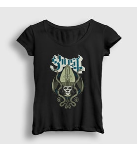 Presmono Kadın Siyah Snakes Ghost T-Shirt 52469tt