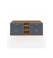 Kronos Konsol 4 Raflı 2 Çekmeceli 4 Kapaklı 220x59x99 Çam-Antrasit/Antrasit