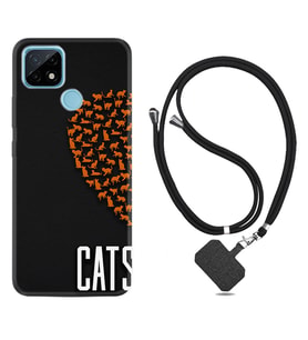 Realme C11 C21 C21Y C25Y C11 2021 Kılıf Boyun Askılı Silikon Cats 1792