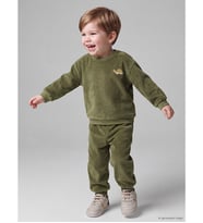 LCW baby Haki Nakışlı Erkek Bebek Sweatshirt