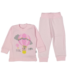 İnci Bebe 2 Parça Uçan Balonlu Açık Pembe Renk Kız Bebek Takım 217473