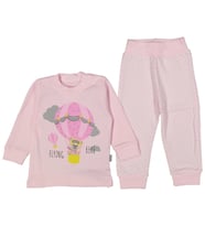İnci Bebe 2 Parça Uçan Balonlu Açık Pembe Renk Kız Bebek Takım 217473
