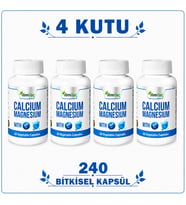 Calcium Magnesium D3 4 Kutu 240 Bitkisel Kapsül – Kalsiyum Magnezyum Takviye Edici Gıda